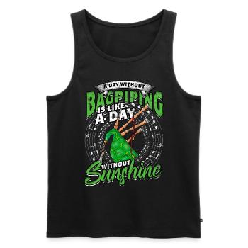 Bagpiper Bagpipe Bagpipes - Men's Premium Organic Tank Top - black - Front - Michal (187cm)