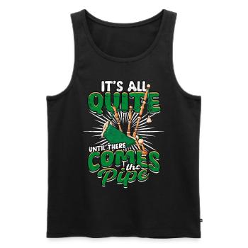 Bagpipes All Quite Until There Comes The Pipe - Men's Premium Organic Tank Top - black - Front - AI Model Male 178 light (178cm)