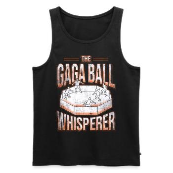 Gagaball Le Chuchoteur de la Boule Gaga - Débardeur bio Premium Homme - noir - Devant - Michal (187cm)