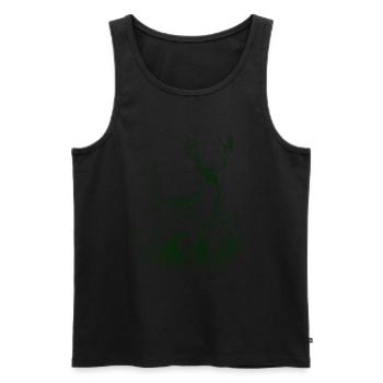 Hirsch Geweih Rotwild - Männer Premium Bio Tank Top - Schwarz - Vorne - AI Model Male 178 light (178cm)