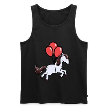 Cheval Ballons Rêve Flying Pony Chevaux - Débardeur bio Premium Homme - noir - Devant - AI Model Male 178 light (178cm)