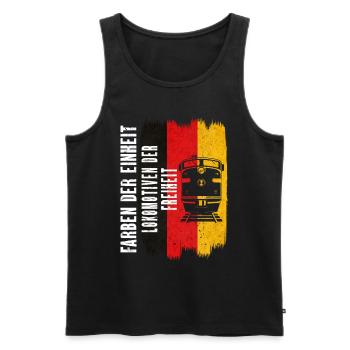 FARBEN DER FREIHEIT LOKOMOTIVEN DER EINHEIT - Männer Premium Bio Tank Top - Schwarz - Vorne - Michal (187cm)