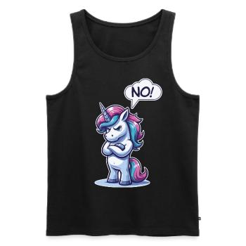 NON! Paresseux Fatigué Somnolent Sieste Sarcastique Licorne - Débardeur bio Premium Homme - noir - Devant - Michal (187cm)
