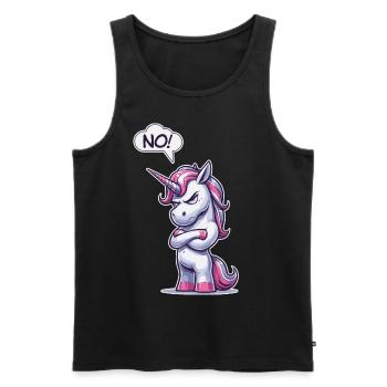 NON! Paresseux Fatigué Somnolent Sieste Sarcastique Licorne - Débardeur bio Premium Homme - noir - Devant - Michal (187cm)