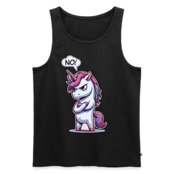 NON! Paresseux Fatigué Somnolent Sieste Sarcastique Licorne - Débardeur bio Premium Homme - noir - Devant - Michal (187cm)