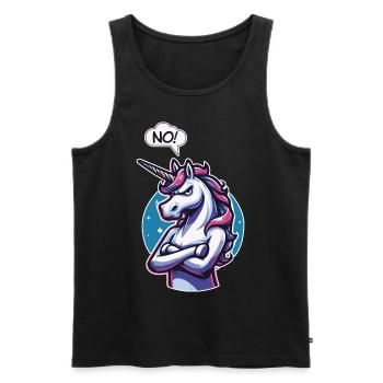 NON! Paresseux Fatigué Somnolent Sieste Sarcastique Licorne - Débardeur bio Premium Homme - noir - Devant - Michal (187cm)
