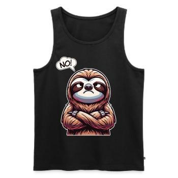 Nein, nicht heute, faules Nickerchen, schlafendes T-Rex-Mädchen - Männer Premium Bio Tank Top - Schwarz - Vorne - Michal (187cm)