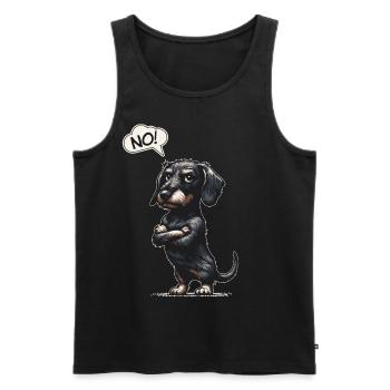 NEIN! Wiener Hund Niedlicher Drahthaardackel Sausag - Männer Premium Bio Tank Top - Schwarz - Vorne - AI Model Male 178 light (178cm)