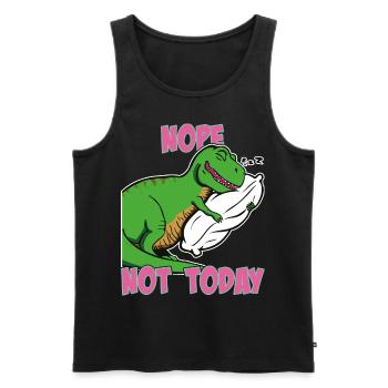 Nein, nicht heute, faules Nickerchen, schlafendes T-Rex-Mädchen - Männer Premium Bio Tank Top - Schwarz - Vorne - Michal (187cm)