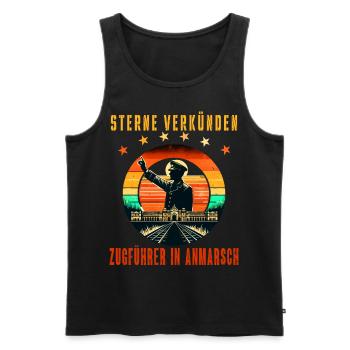 Sterne verkünden Zugführer in Anmarsch - Männer Premium Bio Tank Top - Schwarz - Vorne - Michal (187cm)