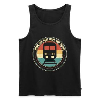 Eisenbahn Wenn das Herz Hupt vor Freude - Männer Premium Bio Tank Top - Schwarz - Vorne - AI Model Male 178 light (178cm)