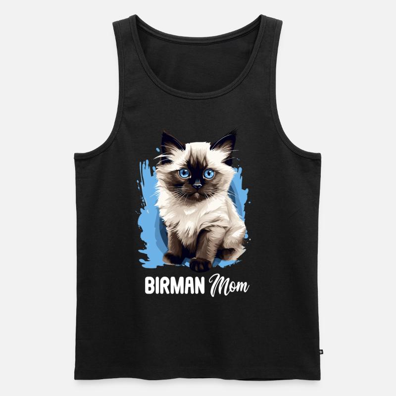 Birman Cat Birma Katze - Männer Premium Bio Tank Top - Schwarz