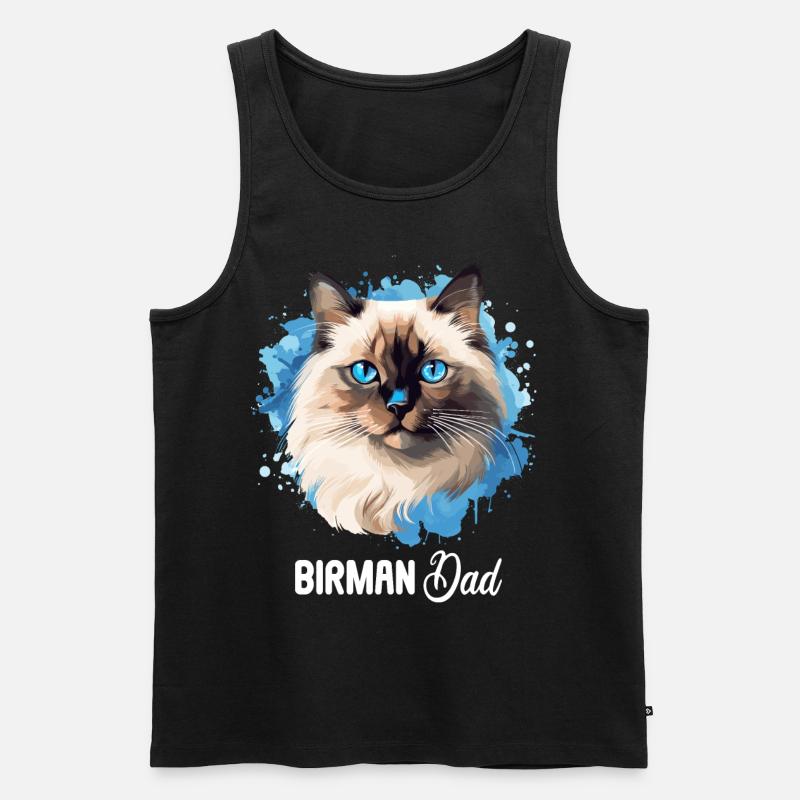 Birman Cat Birma Katze - Männer Premium Bio Tank Top - Schwarz