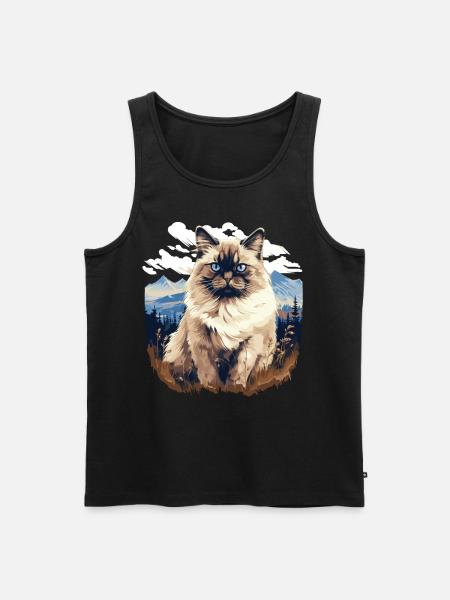 Birman Cat Birma Katze - Männer Premium Bio Tank Top - Schwarz