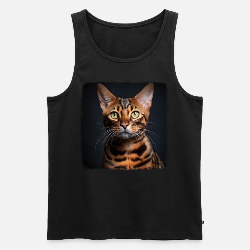 Bengal Cat Bengalkatze - Männer Premium Bio Tank Top - Schwarz