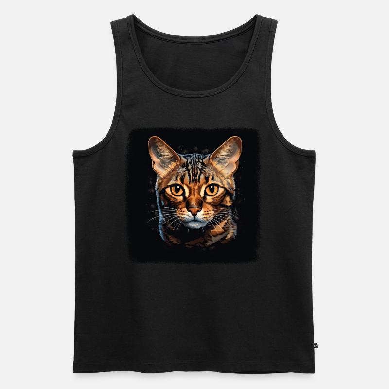 Bengal Cat Bengalkatze - Männer Premium Bio Tank Top - Schwarz