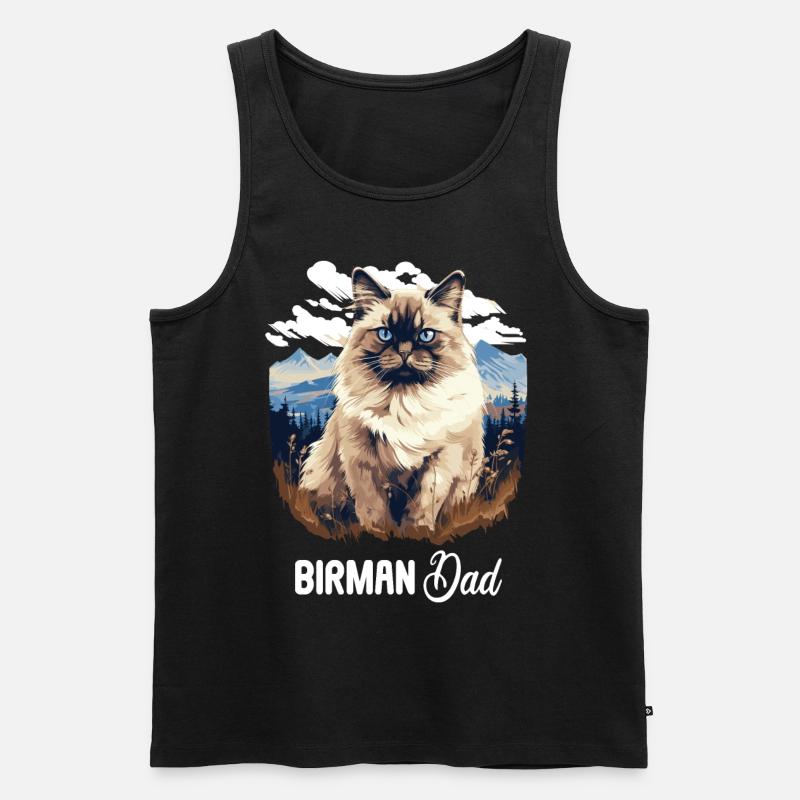 Birman Cat Birma Katze - Männer Premium Bio Tank Top - Schwarz