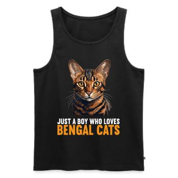 Bengal Cat Bengalkatze - Männer Premium Bio Tank Top - Schwarz - Vorne - AI Model Male 178 light (178cm)