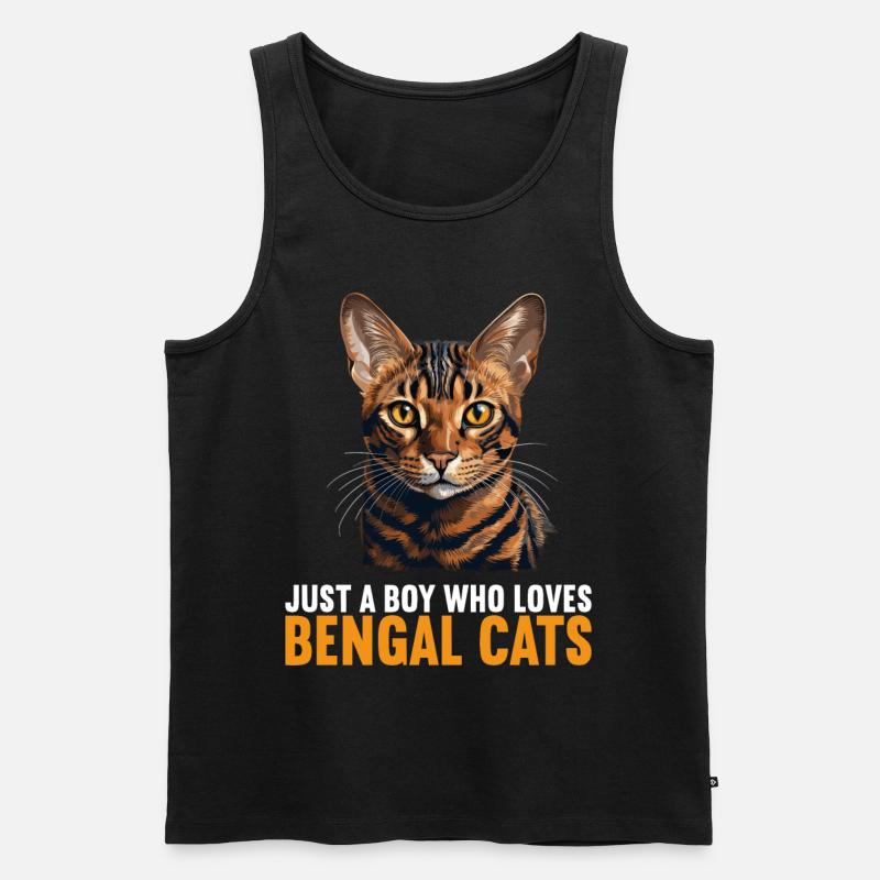 Bengal Cat Bengalkatze - Männer Premium Bio Tank Top - Schwarz