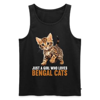 Bengal Cat Bengalkatze - Männer Premium Bio Tank Top - Schwarz - Vorne - AI Model Male 178 light (178cm)