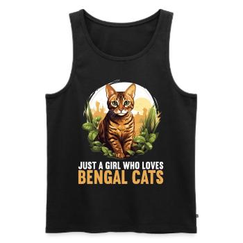 Bengal Cat Bengalkatze - Männer Premium Bio Tank Top - Schwarz - Vorne - AI Model Male 178 light (178cm)