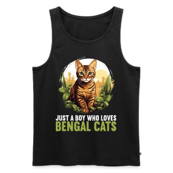 Bengal Cat Bengalkatze - Männer Premium Bio Tank Top - Schwarz - Vorne - AI Model Male 178 light (178cm)