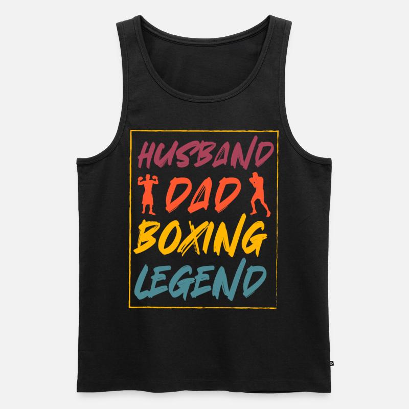 Ehemann Vater Boxlegende - Männer Premium Bio Tank Top - Schwarz