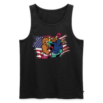 Boxen USA - Männer Premium Bio Tank Top - Schwarz - Vorne - AI Model Male 178 light (178cm)