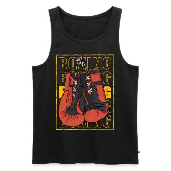 Boxing - Men's Premium Organic Tank Top - black - Front - AI Model Male 178 light (178cm)