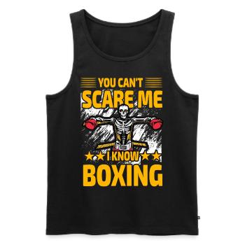 Du kannst mich nicht erschrecken, ich kenne Boxen - Männer Premium Bio Tank Top - Schwarz - Vorne - AI Model Male 178 light (178cm)
