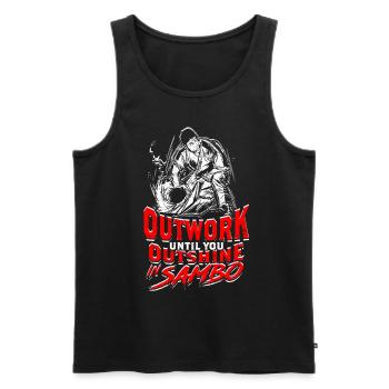 Outwork Until You Outshine In Sambo - Men's Premium Organic Tank Top - black - Front - Michal (187cm)