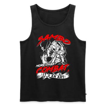 Sambo More Than Combat It's An Art - Men's Premium Organic Tank Top - black - Front - Michal (187cm)