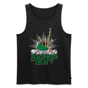 Dudelsack Sackpfeife - Männer Premium Bio Tank Top - Schwarz - Vorne - AI Model Male 178 light (178cm)