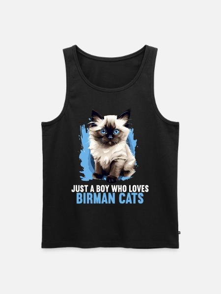 Birman Cat Birma Katze - Männer Premium Bio Tank Top - Schwarz
