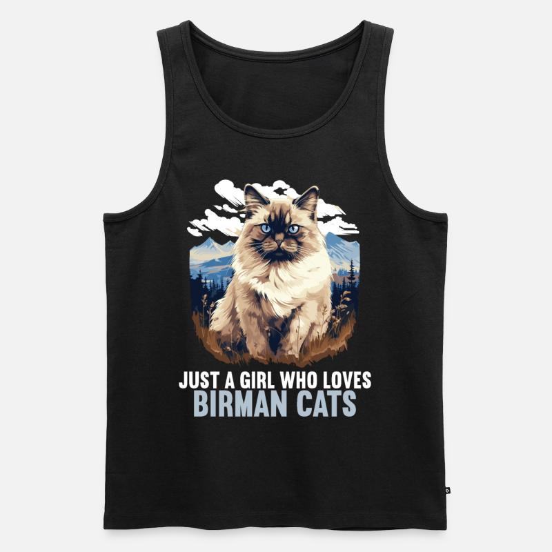 Birman Cat Birma Katze - Männer Premium Bio Tank Top - Schwarz