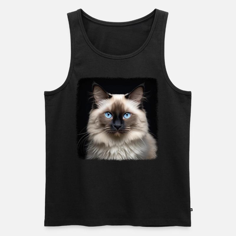 Birman Cat Birma Katze - Männer Premium Bio Tank Top - Schwarz