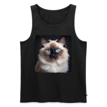 Birman Cat Birma Katze - Männer Premium Bio Tank Top - Schwarz - Vorne - Michal (187cm)