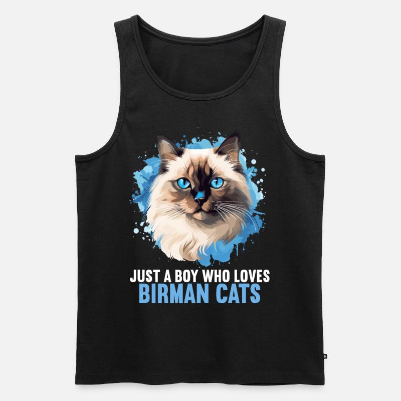Birman Cat Birma Katze - Männer Premium Bio Tank Top - Schwarz