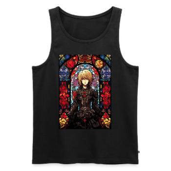 Isekai Anime Fantasy Manga Geometric Stained Glass - Männer Premium Bio Tank Top - Schwarz - Vorne - Michal (187cm)