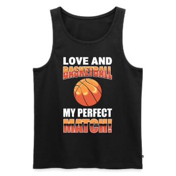 Basketball Silhouette Bball Spieler Trainer Sport - Männer Premium Bio Tank Top - Schwarz - Vorne - Michal (187cm)