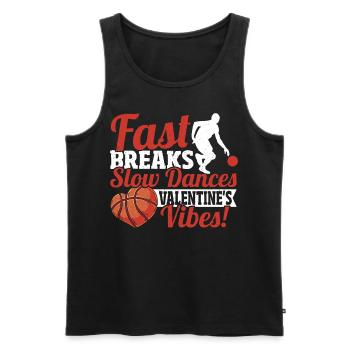 Couple de la Saint-Valentin de joueur de basket-ball - Débardeur bio Premium Homme - noir - Devant - AI Model Male 178 light (178cm)