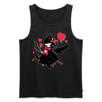Kawaii Black Angel Cupid Goth Aesthetic Anti Valen - Männer Premium Bio Tank Top - Schwarz - Vorne - AI Model Male 178 light (178cm)
