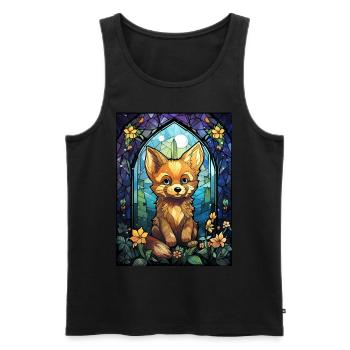 Whimsical Fox Stained Glass Furry Fandom Cosplay - Männer Premium Bio Tank Top - Schwarz - Vorne - AI Model Male 178 light (178cm)