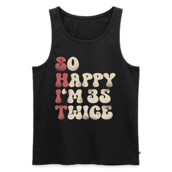 70th Birthday Funny Saying - Men's Premium Organic Tank Top - black - Front - Michal (187cm)