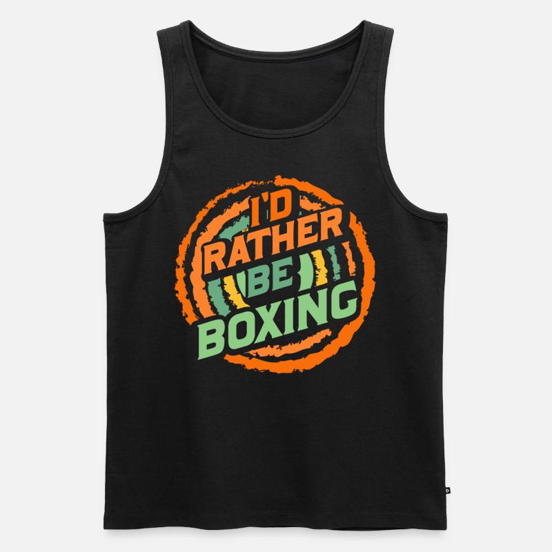 Ich würde lieber boxen - Männer Premium Bio Tank Top - Schwarz