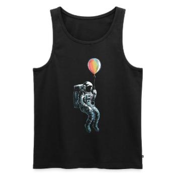 Ballon astronaute astronaute astronaute - Débardeur bio Premium Homme - noir - Devant - AI Model Male 178 light (178cm)