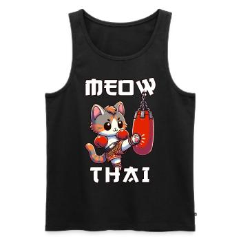 Muay Thai Boxing, Thai Boxing Kickboxen Meow Thai - Männer Premium Bio Tank Top - Schwarz - Vorne - AI Model Male 178 light (178cm)