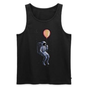 Astronaute Espace Spaceman Ballon - Débardeur bio Premium Homme - noir - Devant - Michal (187cm)