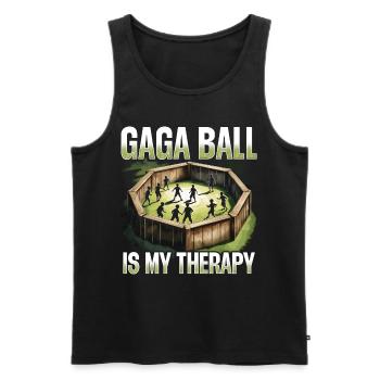 Gagaball Gaga Ball Ballon Chasseur - Débardeur bio Premium Homme - noir - Devant - AI Model Male 178 light (178cm)