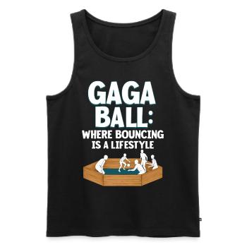 Gagaball Gaga Ball Where Bouncing Is A Lifestyle - Men's Premium Organic Tank Top - black - Front - Michal (187cm)